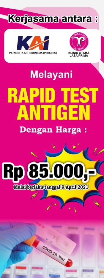 PT KAI turunkan harga rapid test antigen dari 105 menjadi 85 ribu 